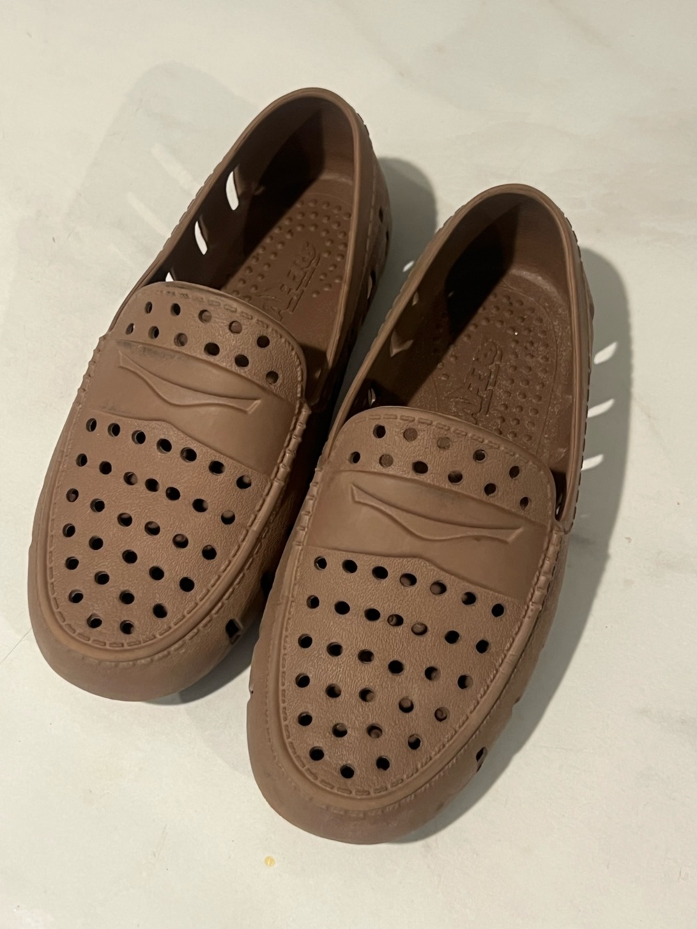 Boys Brown Slip-On Perforated Casual Loafers
